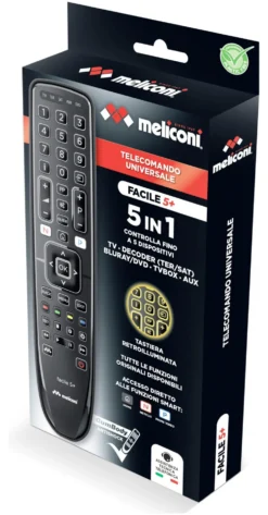 Telecomando tv Meliconi 806080 GUMBODY Facile 5+ Black