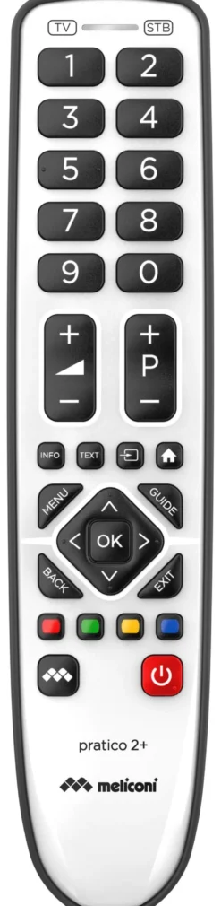 Telecomando tv Meliconi 806170 GUMBODY Pratico 2+ Silver e Black