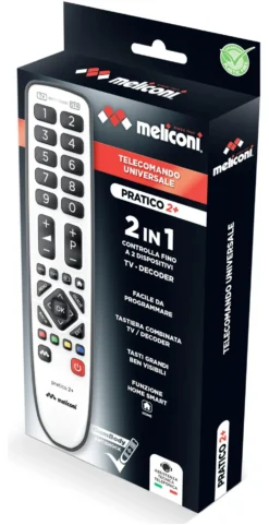 Telecomando tv Meliconi 806170 GUMBODY Pratico 2+ Silver e Black