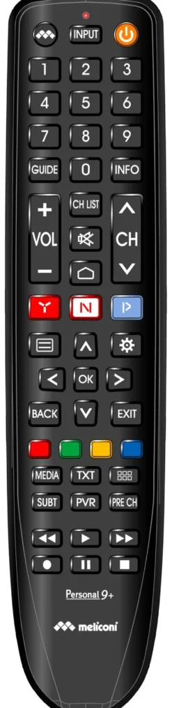 Telecomando tv Meliconi 806081 GUMBODY Personal 9+ Black