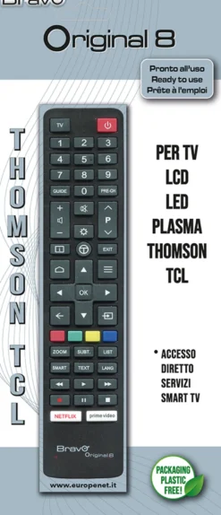Telecomando universale Bravo Original8 per TV Thomson e TCL