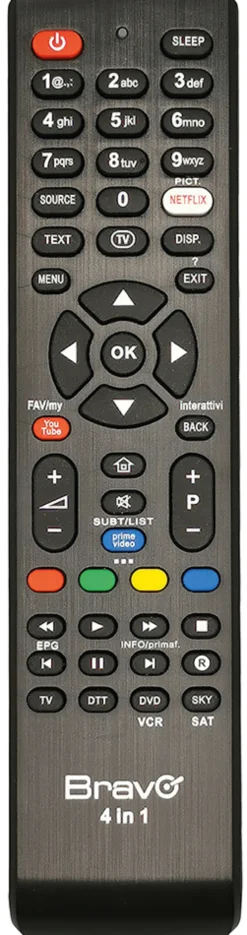 Telecomando universale Bravo 4IN1 per 4 apparecchi e Smart TV