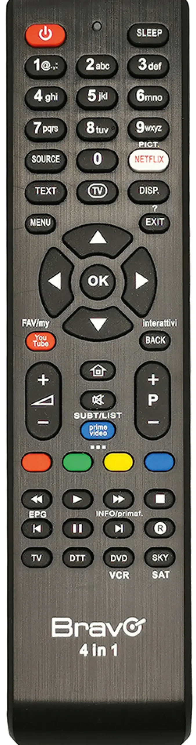 Telecomando universale Bravo 4IN1 per 4 apparecchi e Smart TV
