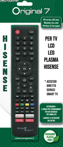 Telecomando universale Bravo Original7 per TV Hisense