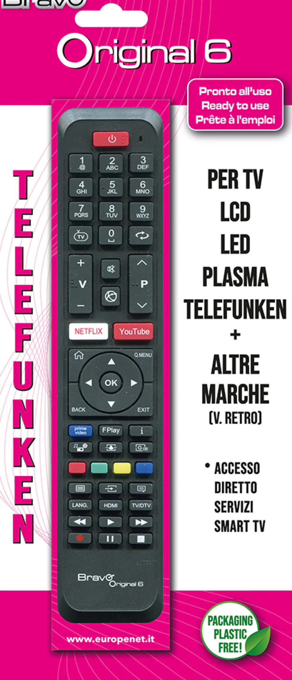 Telecomando universale Bravo Original6 per TV Telefunken e altre marche