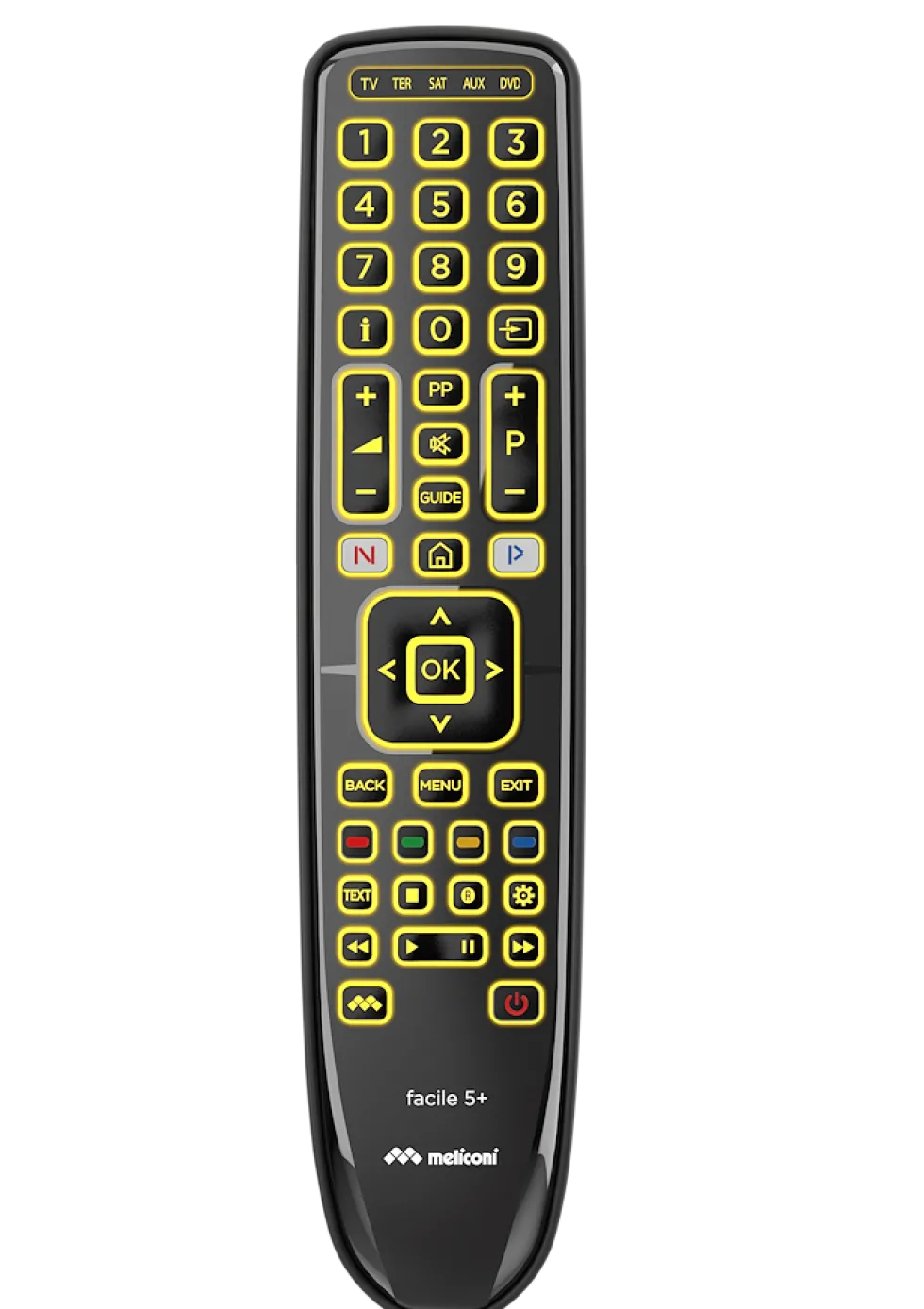 Telecomando universale Meliconi Gumbody Facile 5+ retroilluminato