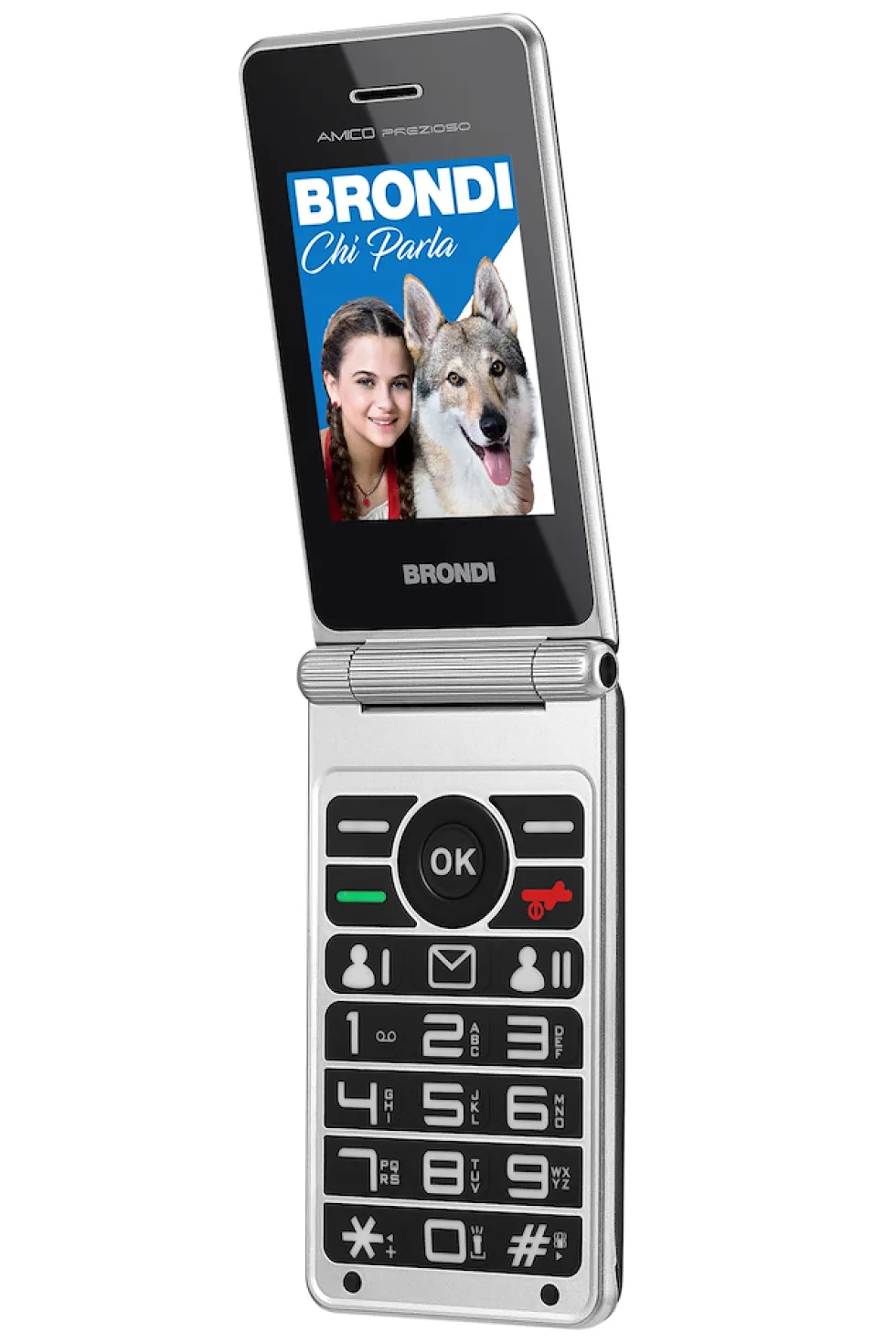 Telefono Brondi Amico Prezioso con grandi tasti e doppio display