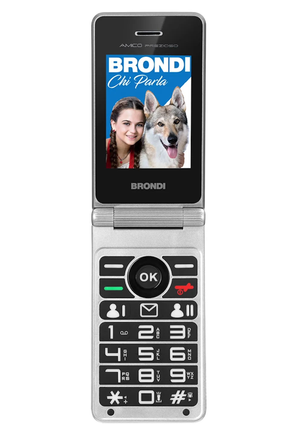 Telefono Brondi Amico Prezioso con grandi tasti e doppio display