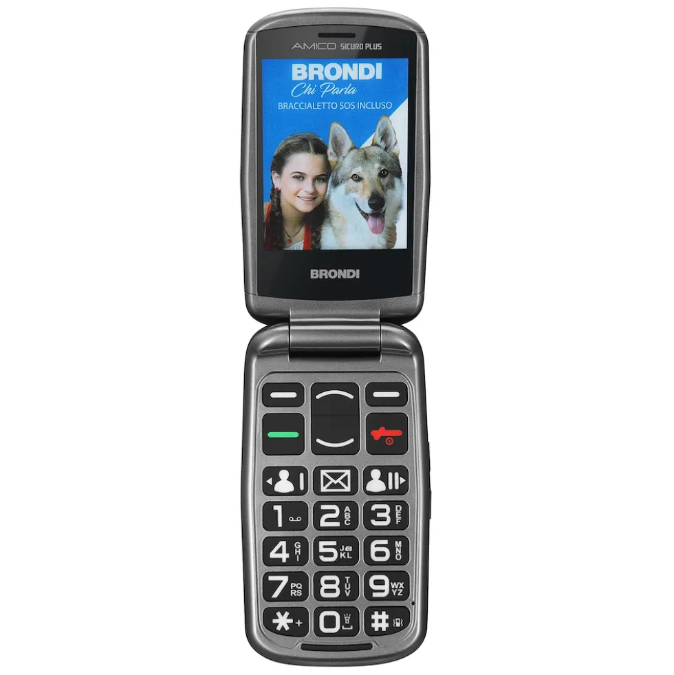 Telefono Brondi Amico Sicuro Plus con braccialetto SOS