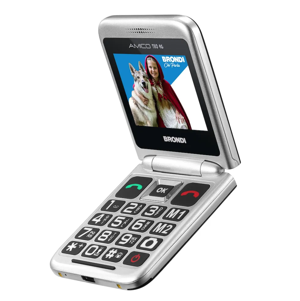 Telefono Brondi Amico Tuo 4G nero flip dual sim