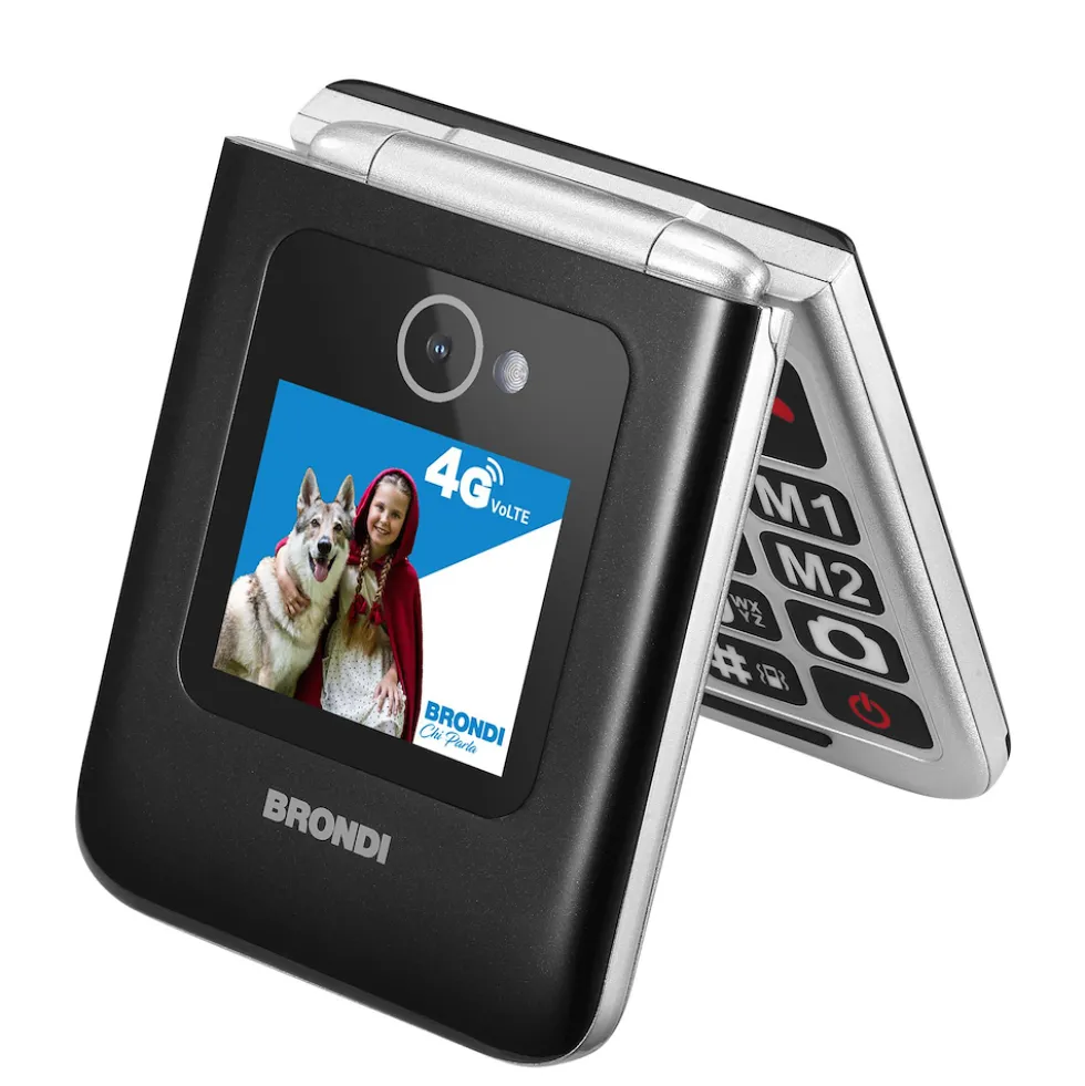 Telefono Brondi Amico Tuo 4G nero flip dual sim