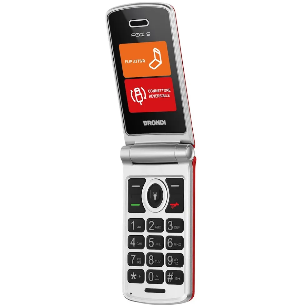 Telefono Brondi Fox S rosso con flip e tasti retroilluminati