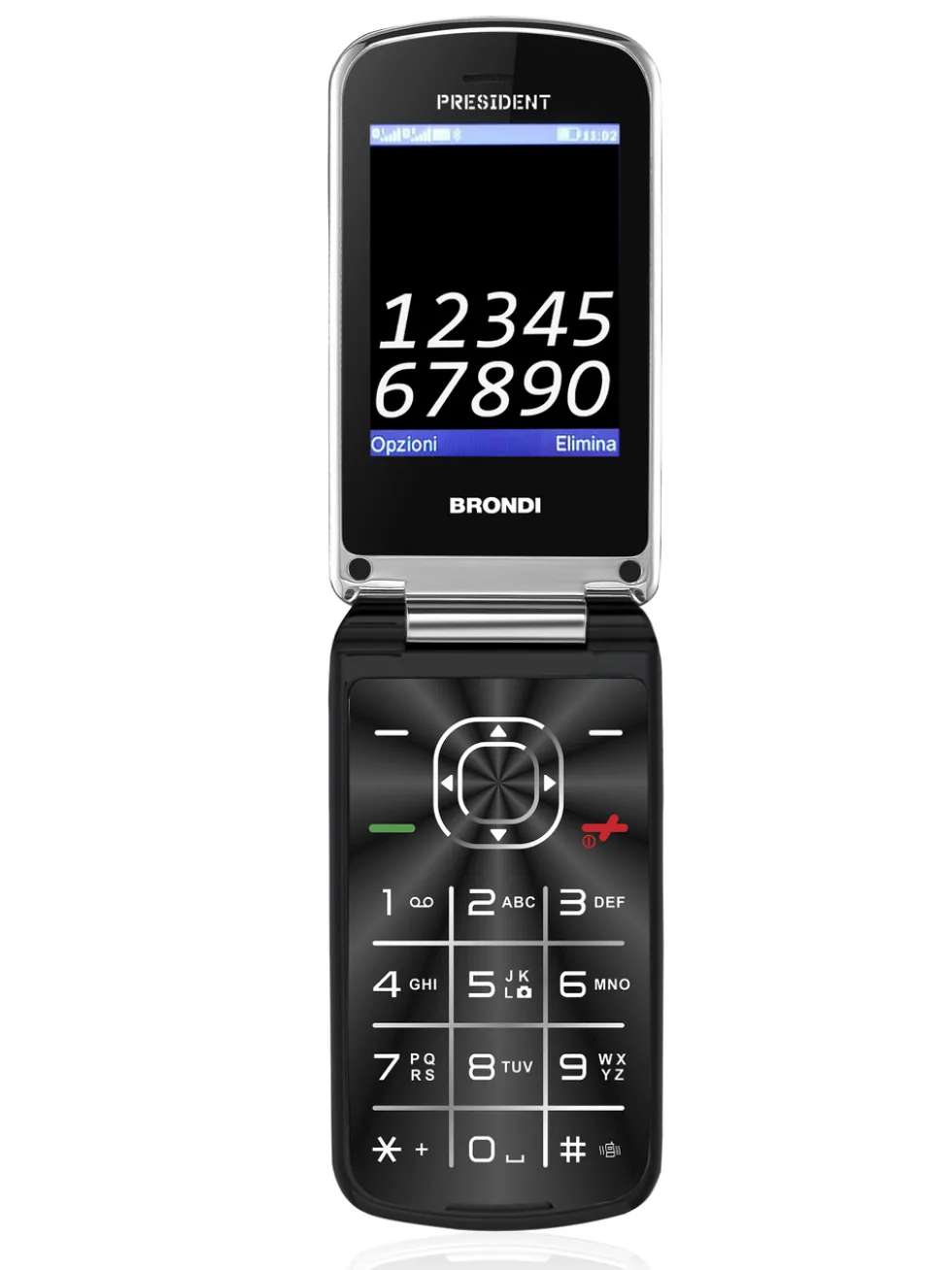Telefono Brondi Presidentnero clamshell dual sim