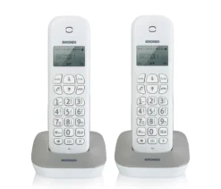 Telefono cordless Brondi Galatwinbiancogrigio con identificazione chiamate