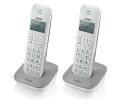 Telefono cordless Brondi Galatwinbiancogrigio con identificazione chiamate