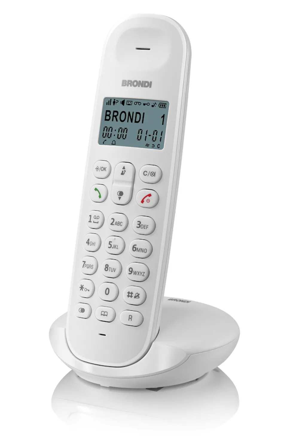 Telefono cordless Brondi Lotus bianco con identificazione chiamate