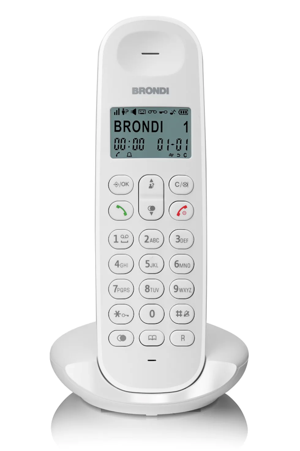 Telefono cordless Brondi Lotus bianco con identificazione chiamate