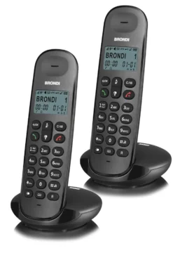 Telefono cordless Brondi Lotus Twin Nero con vivavoce