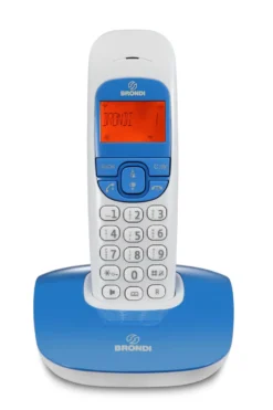 Telefono cordless Brondi Nicebianco/Blu con vivavoce e display LCD