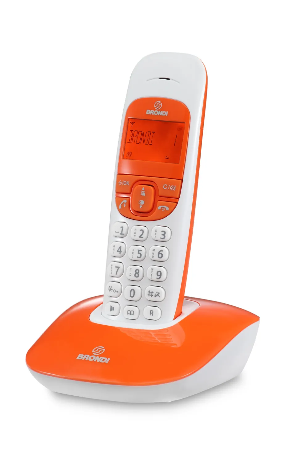 Telefono cordless Brondi Nice Arancio/Bianco con vivavoce