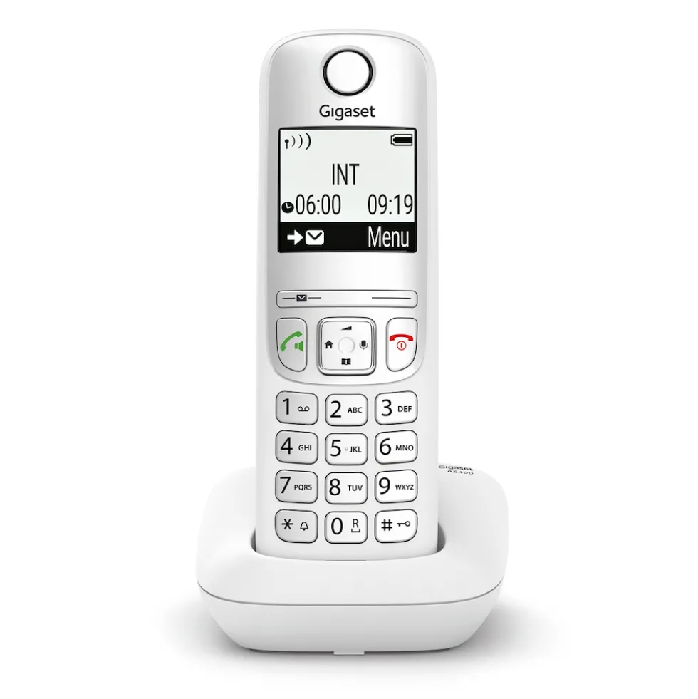Telefono cordless Gigaset AS490 bianco con vivavoce