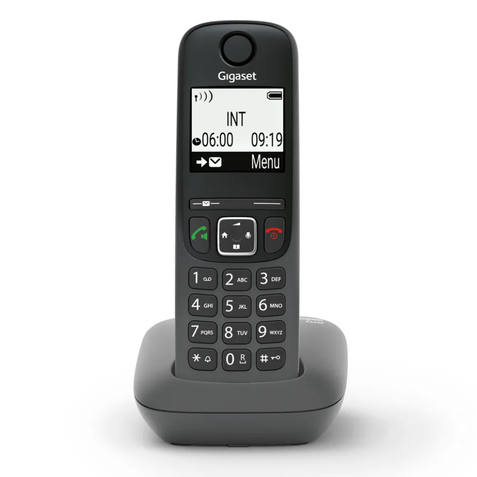 Telefono cordless Gigaset AS490 grey black con vivavoce