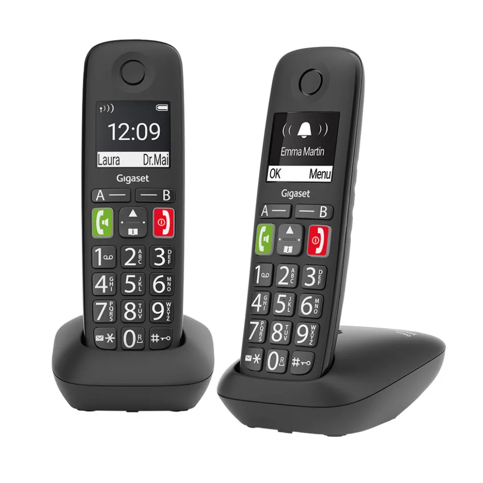 Telefono cordless Gigaset E290 Duo con 2 portatili e tastiera retroilluminata