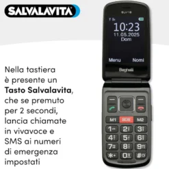 Telefono Salvalavita Beghelli SLV19N ECO, dual SIM e fotocamera
