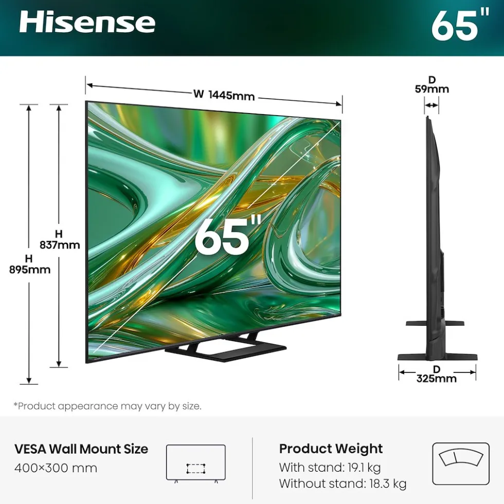 Televisore Hisense 65E89S 65" Mini LED 4K 144Hz