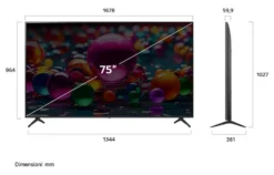 Televisore LG LED 75 pollici 75UA74006LB Smart TV 4K AI