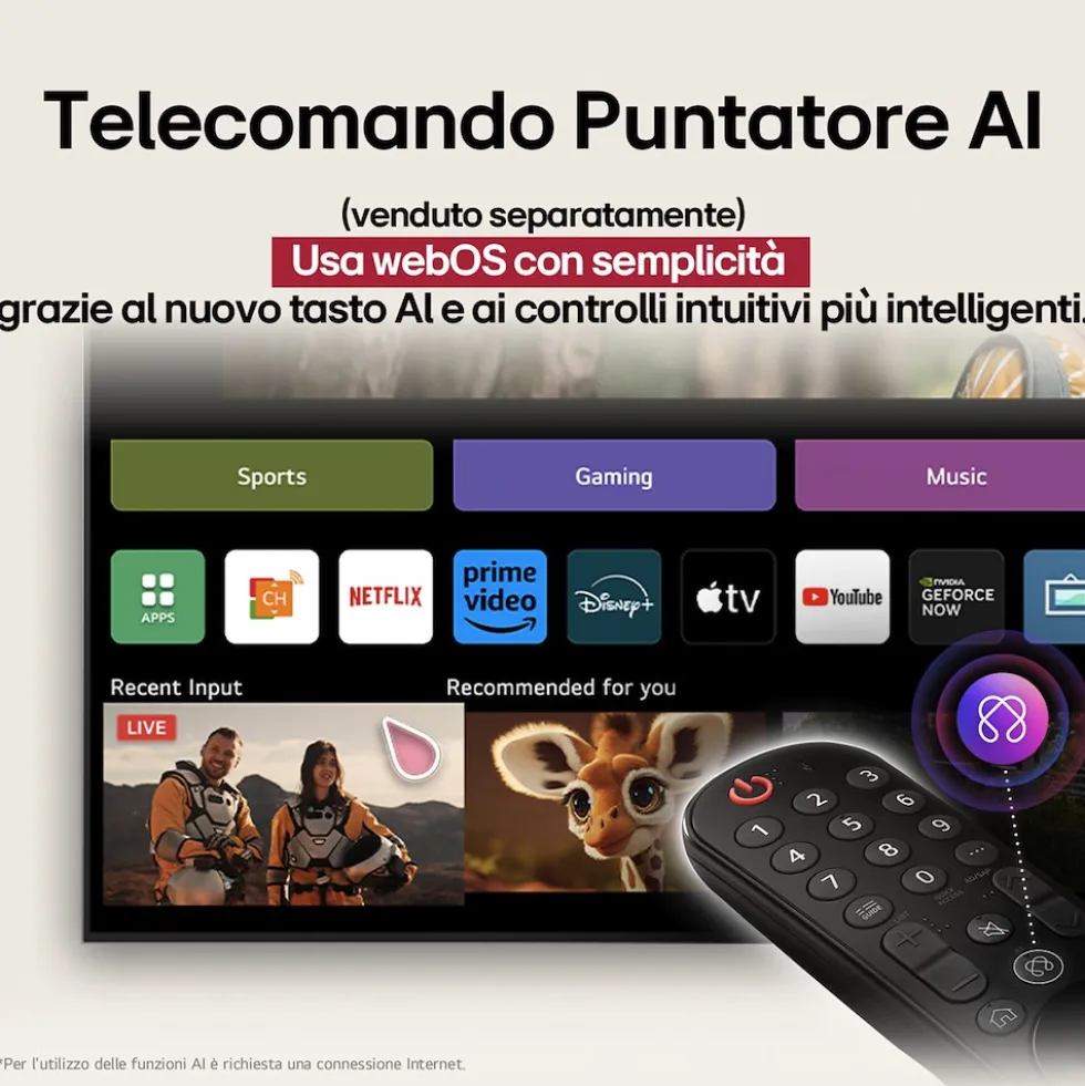 Televisore LG LED 75 pollici 75UA74006LB Smart TV 4K AI