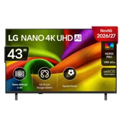 Televisore LG 43NU850B6LA AI 4K UHD con Nano Detail Enhancer