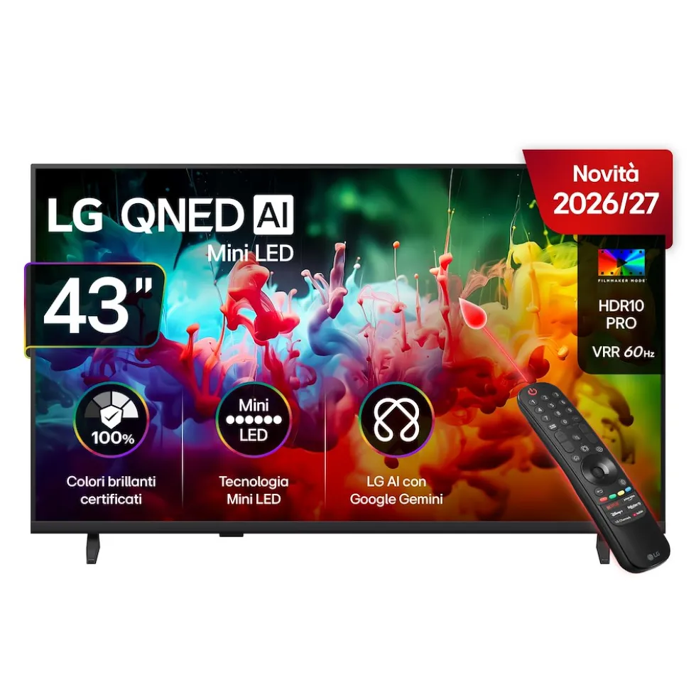 Televisore QNED LG ELECTRONICS 43QNED70B6C.API con Mini LED 4K