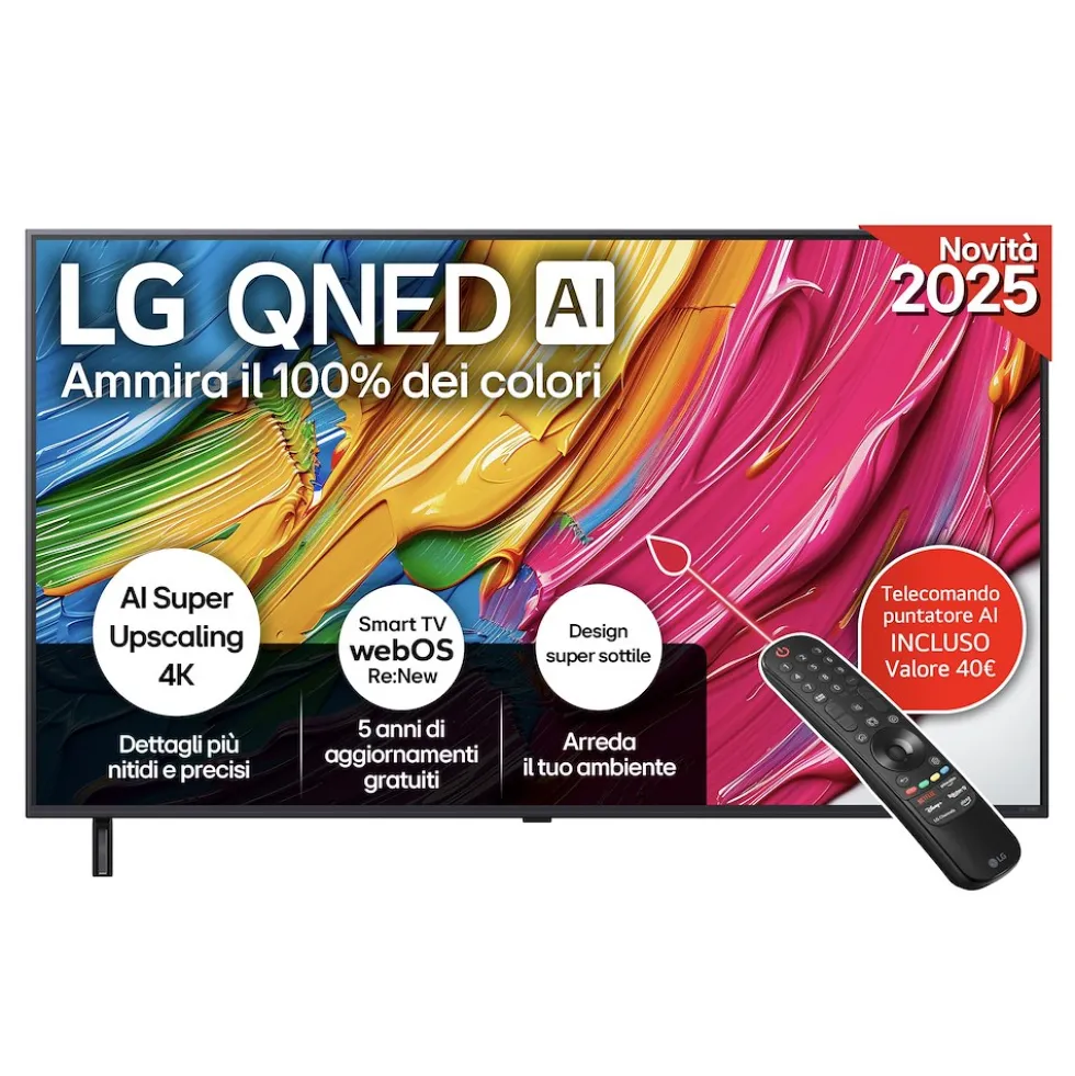 Televisore QNED LG 55QNED80A6A 55" 4K UHD con AI e WebOS 25