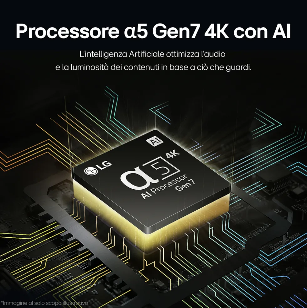Televisore QNED LG 75QNED80T6A con processore a5 Gen7 e Smart TV WebOS