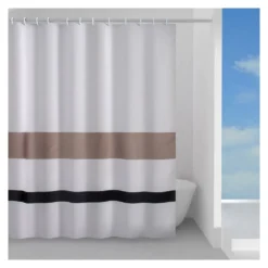 Tenda doccia Gedy TTE13232430 LIVING Bianco, marrone e nero