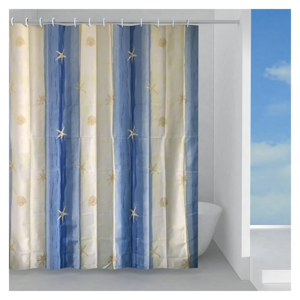 Tenda doccia Gedy TTE13062430 OLTREMARE Azzurro e Beige
