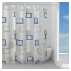 Tenda doccia Gedy TVI13491830 FRAME Azzurro e Grigio