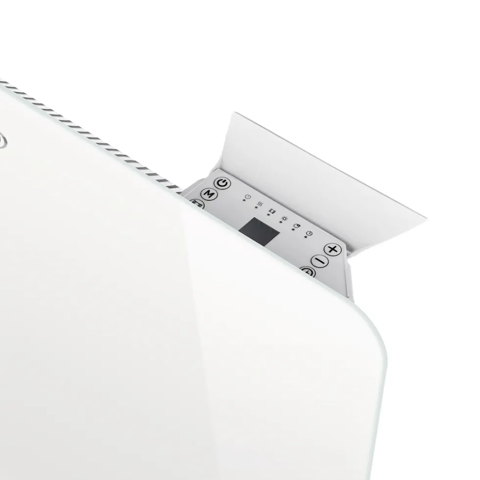 Termoconvettore Argo Fancy 1400W con pannello in vetro bianco e timer digitale