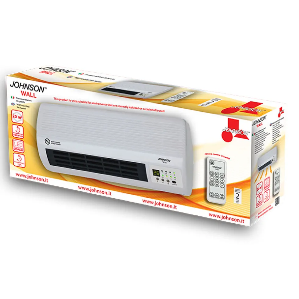 Termoventilatore a parete Johnson Wall 2000 W con telecomando