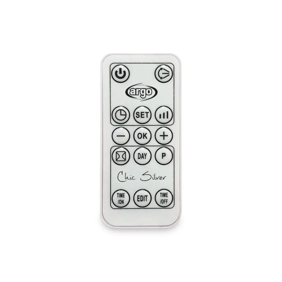 Termoventilatore da parete Argo Chic Silver 2000W con telecomando