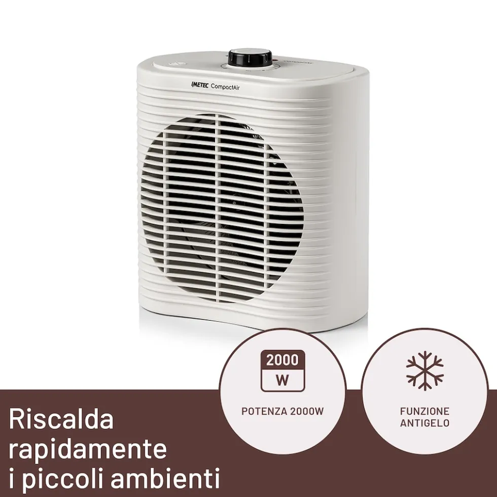 Termoventilatore Imetec Compact Air 4032, 2000W per riscaldamento rapido