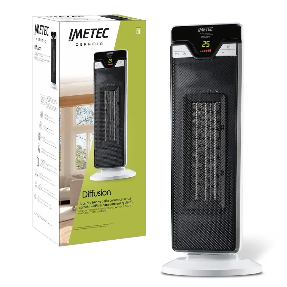 Termoventilatore Imetec Eco Ceramic Diffusion 4035, risparmio energetico 40%