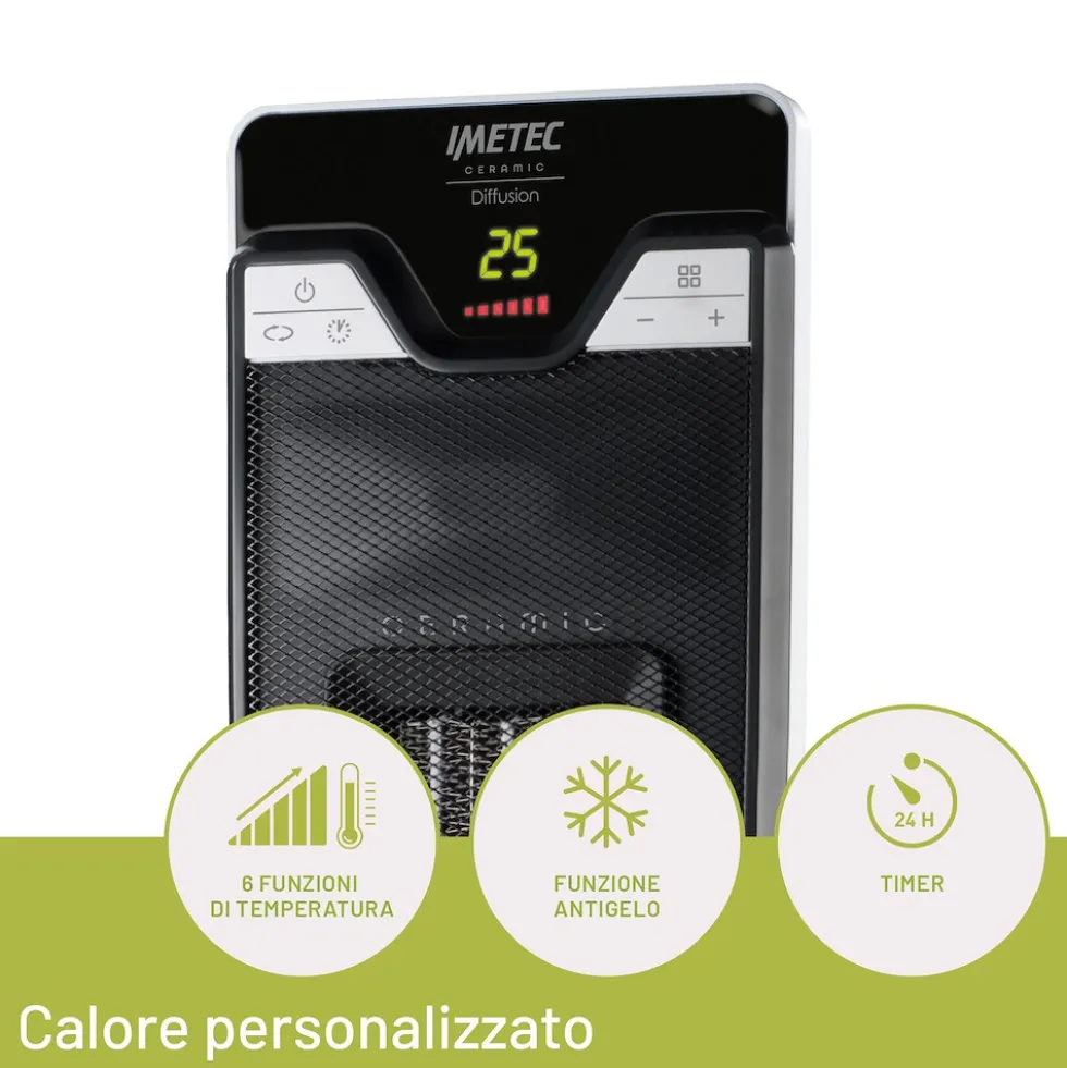 Termoventilatore Imetec Eco Ceramic Diffusion 4035, risparmio energetico 40%