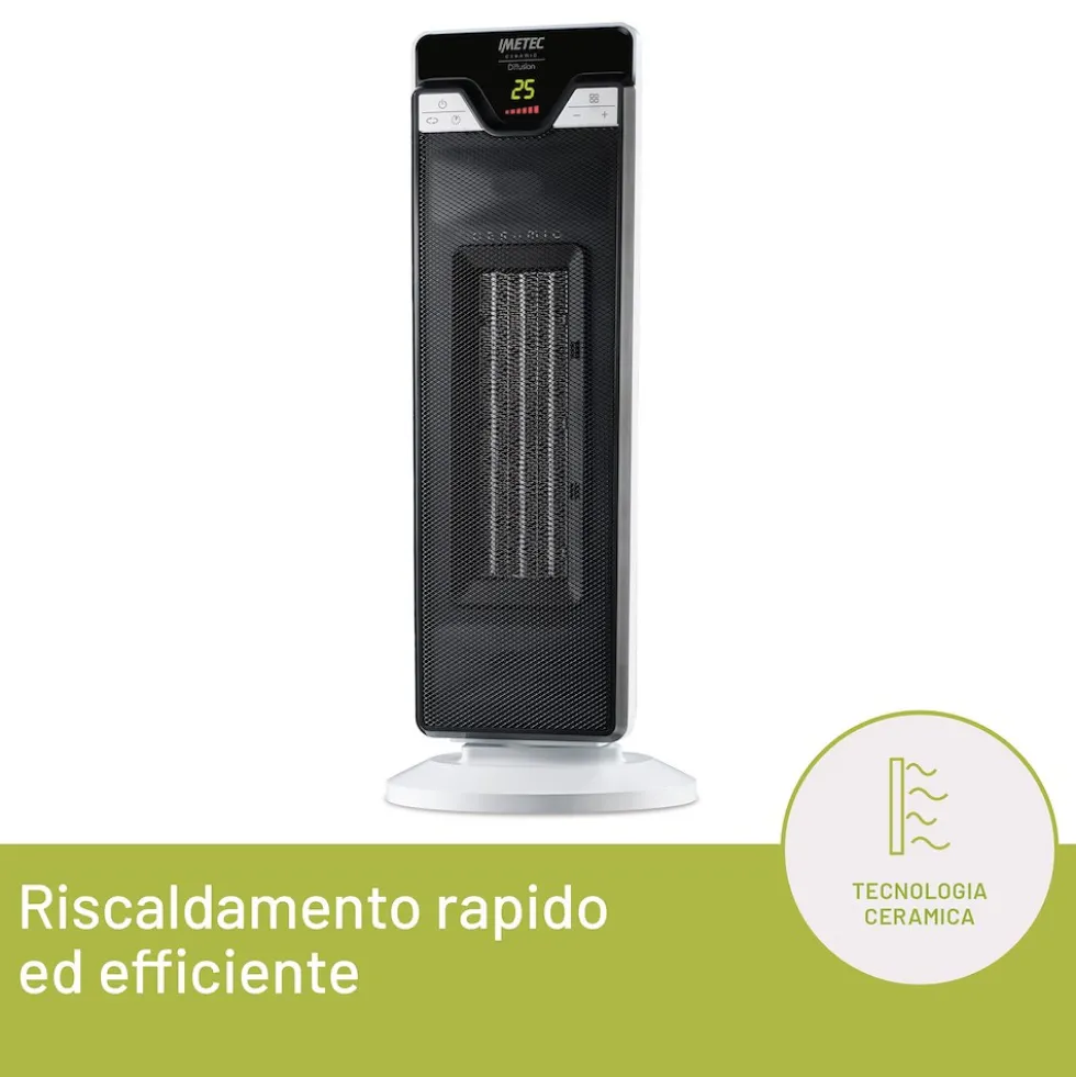 Termoventilatore Imetec Eco Ceramic Diffusion 4035, risparmio energetico 40%