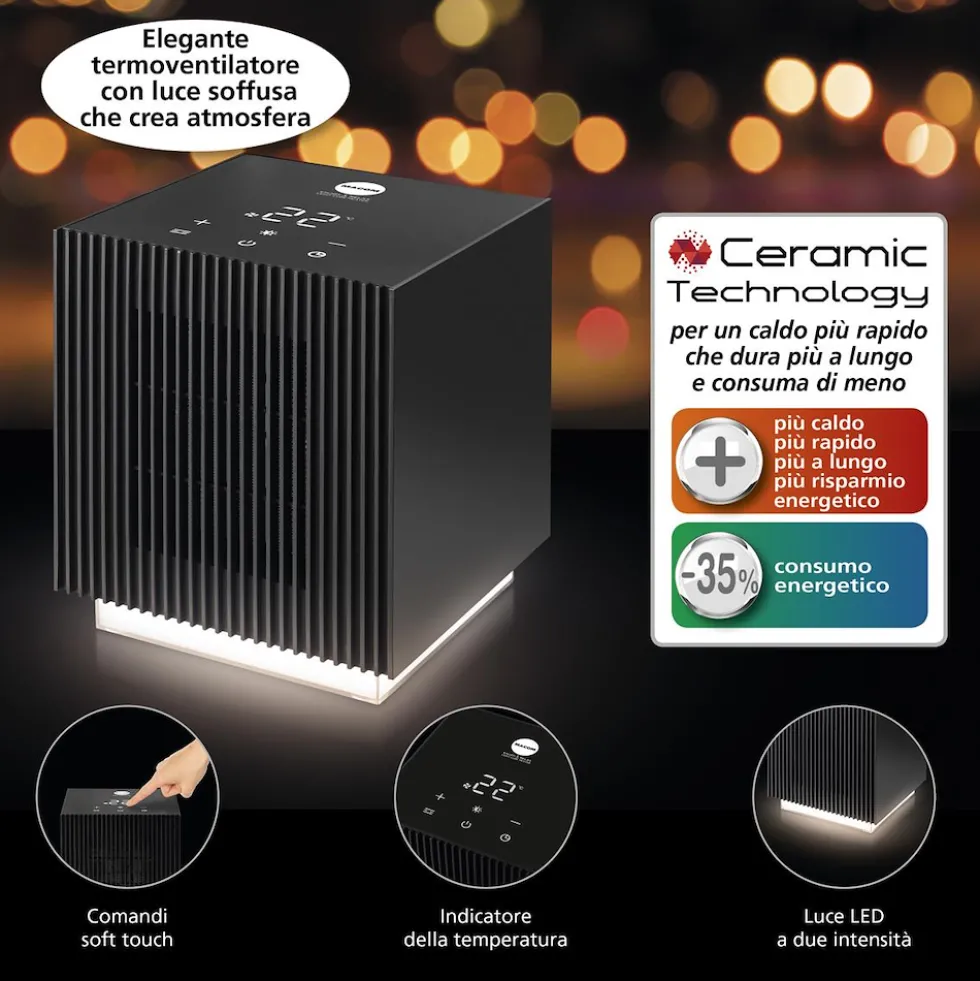 Termoventilatore MACOM 931 con display LED e funzione aria fredda