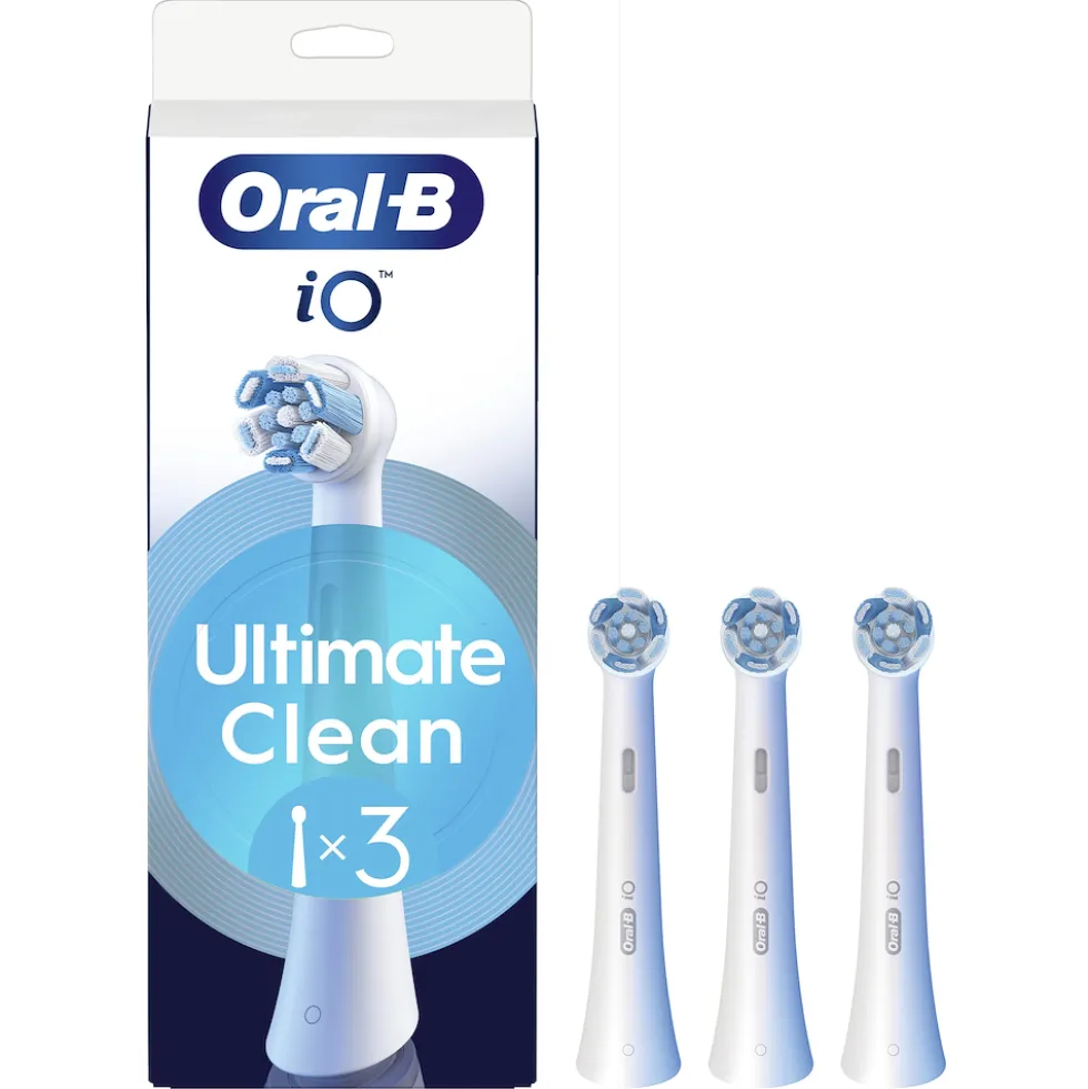 Testine di ricambio Oral-B iO Series Ultimate Clean Bianche, confezione da 3