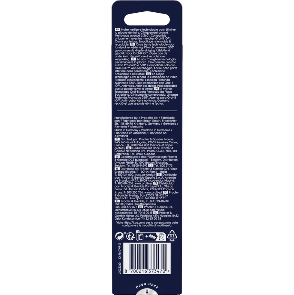 Testine di ricambio Oral-B iO Series Ultimate Clean Bianche, confezione da 3