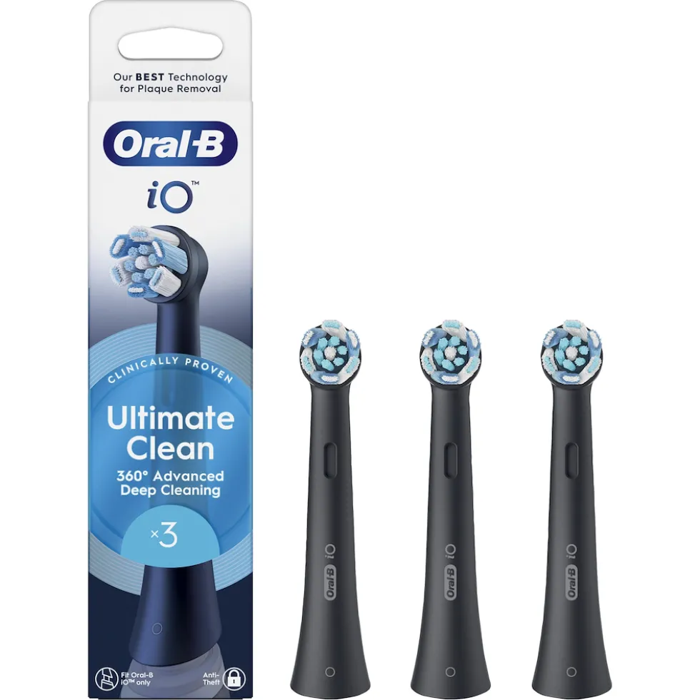 Testine di ricambio Oral B iO Series Ultimate Clean nere, 3 pezzi