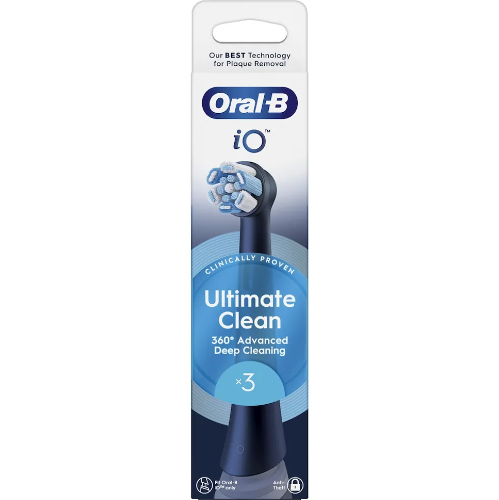 Testine di ricambio Oral B iO Series Ultimate Clean nere, 3 pezzi